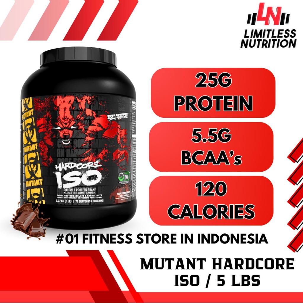 (PROMO) MUTANT Hardcore ISO 100% Whey Protein Isolate 5 lbs - Import   Protein  WPI BPOM