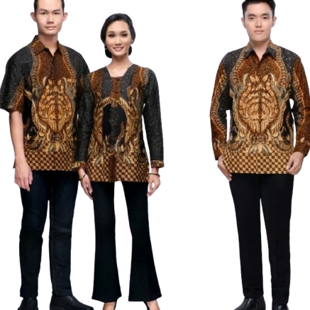 SARIMBIT BLUS BATIK COKLAT JUMBO COUPLE BLOUSE BATIK BIG SIZE BAJU SEPASANG BATIK BLOUSE JUMBO