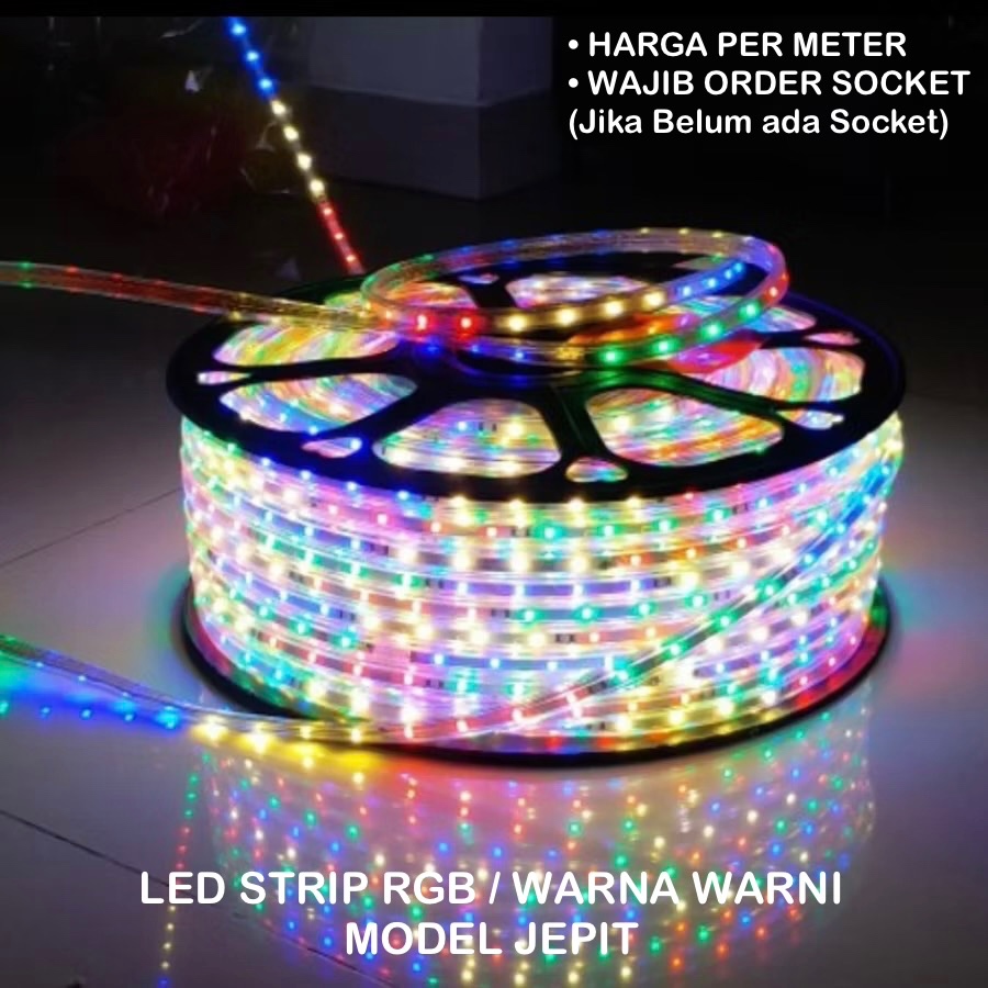 LED Strip RGB Warna Warni SMD 2835 Meteran Model Jepit