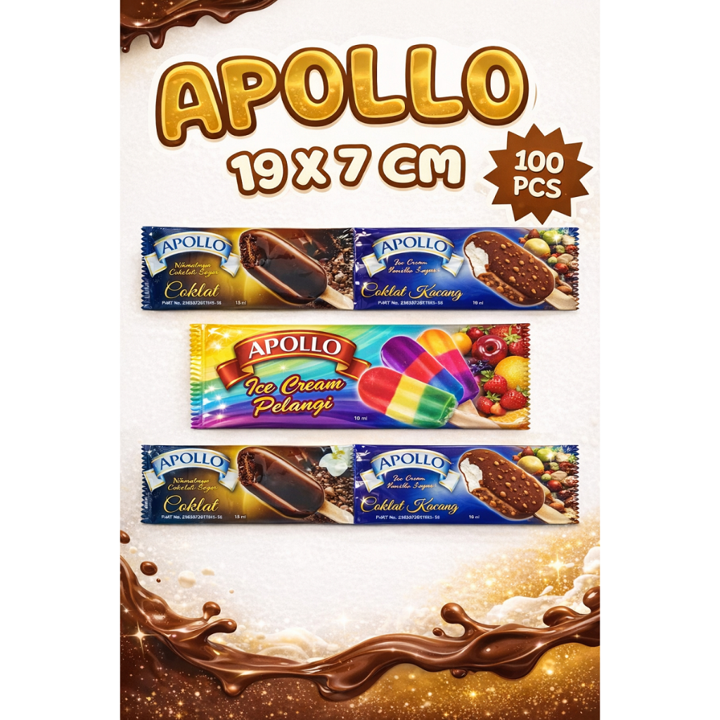 Apollo kemasan Es magnum Plastik Kemasan Es Krim Kemasan Es 100pcs Plastik Es Loli