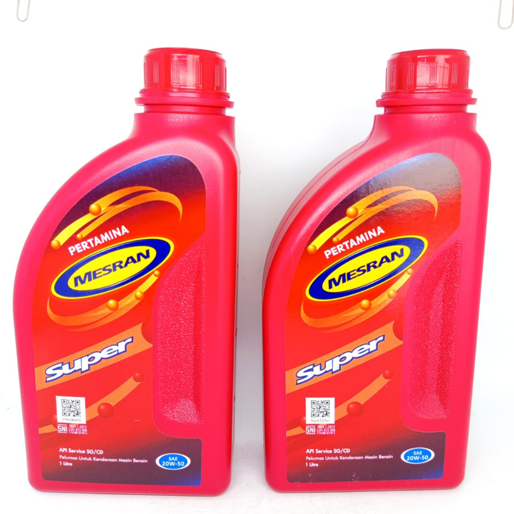 OLI MESRAN SUPER 1 LITER OLI MESRAN SUPER 20-50 BENSIN OLI PERTAMINA MESRAN SUPER SAE 20W-50 1 LITER