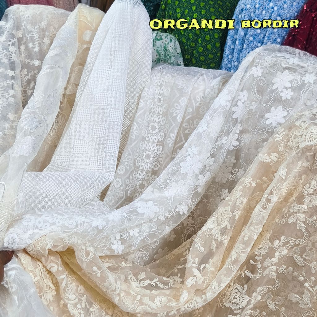 Kain/Bahan Kain ORGANDI BORDIR/Kain ORGANDI BORDIR [harga ½ meter]