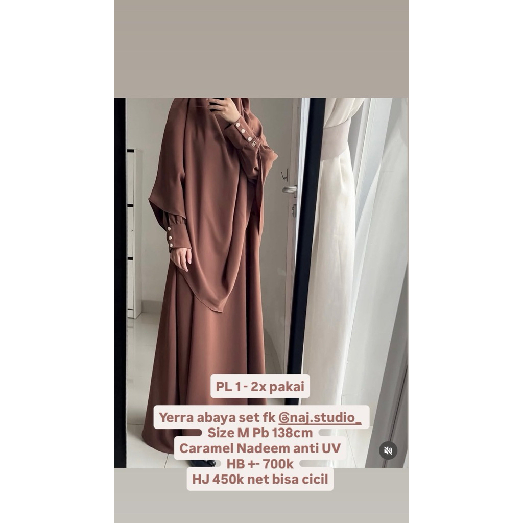 Preloved Yerra abaya M set Fk by naj studio aljenna tsurayya barkha