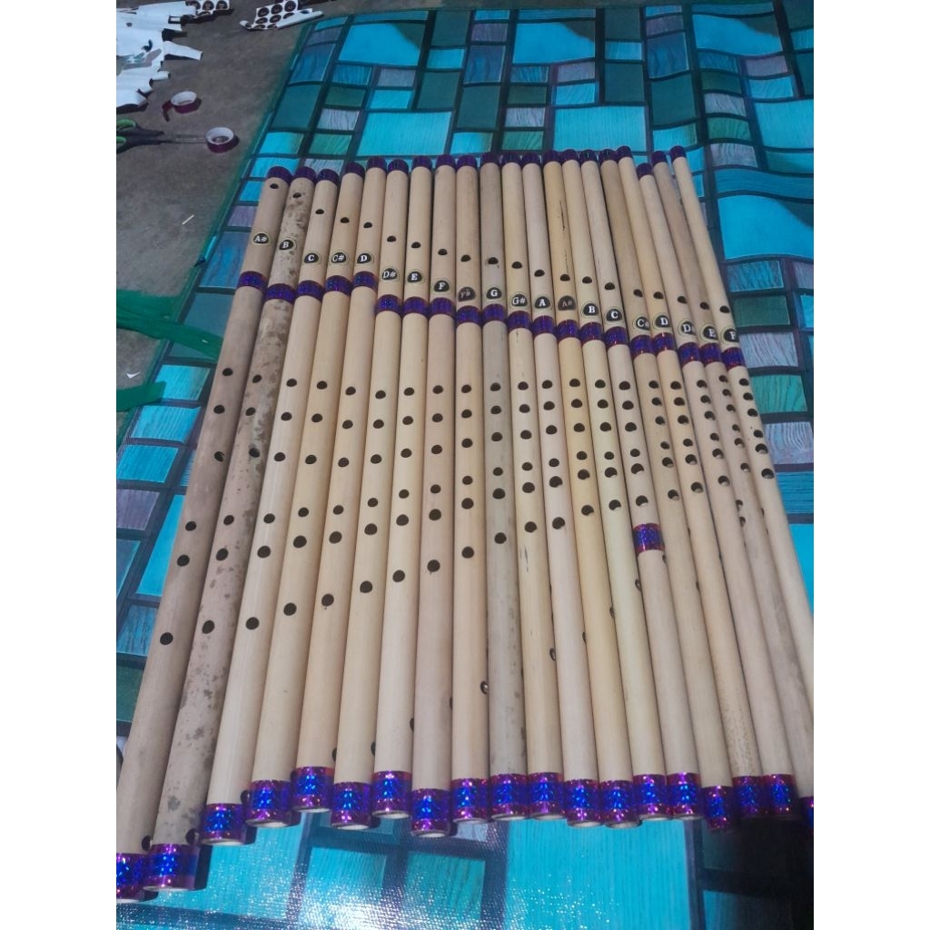 Satu set Suling Bambu isi 20 Siap pentas nada akurat lebih hemat