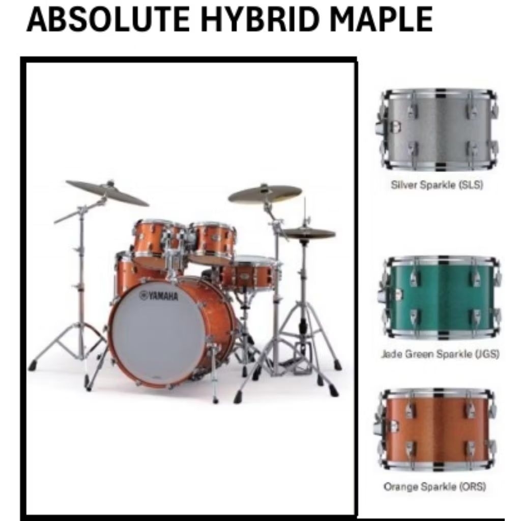 Yamaha Absolute Hybrid Maple Drum Set 22” | Sound Studio & Panggung | Original Yamaha