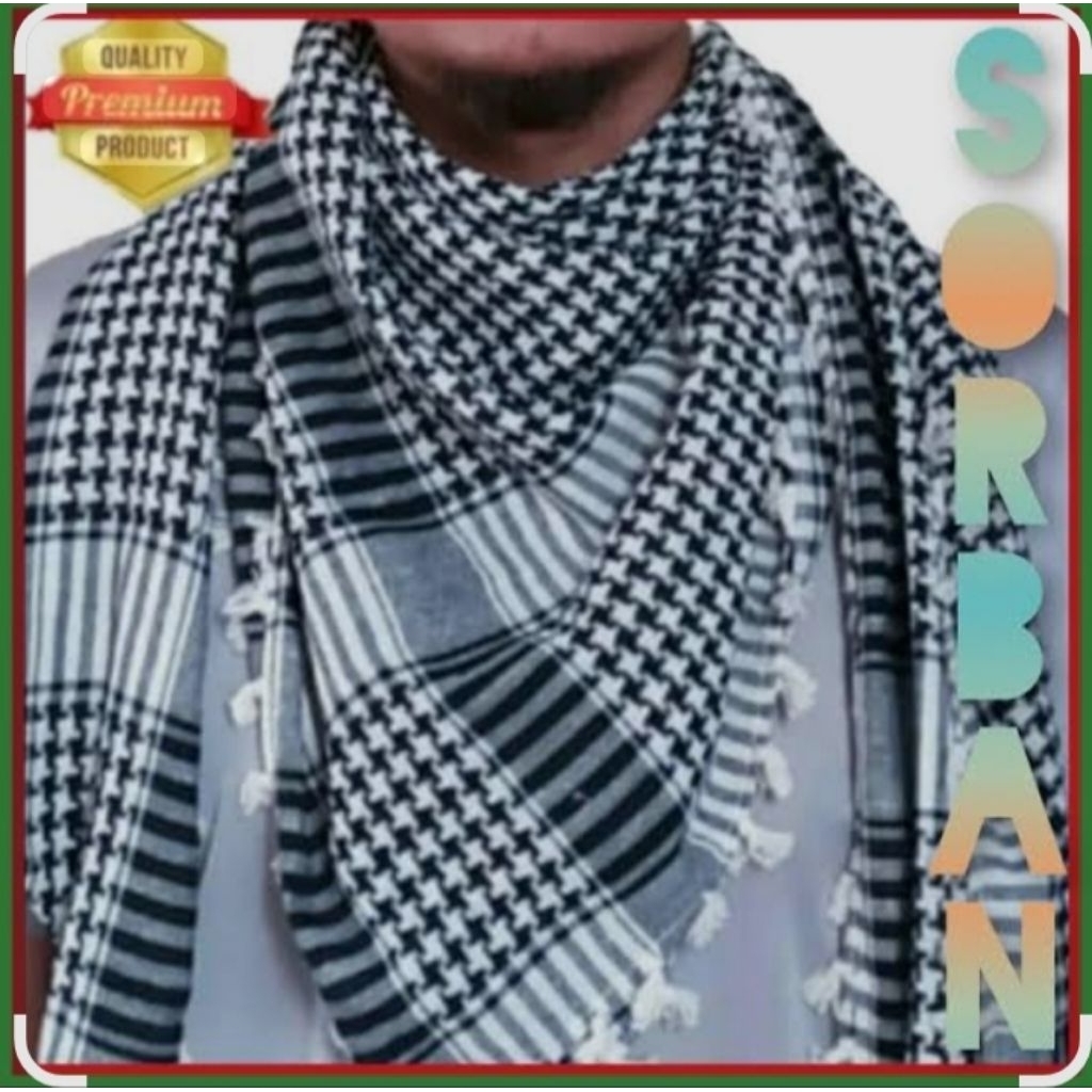 Sorban Hitam Motif Kotak Kotak