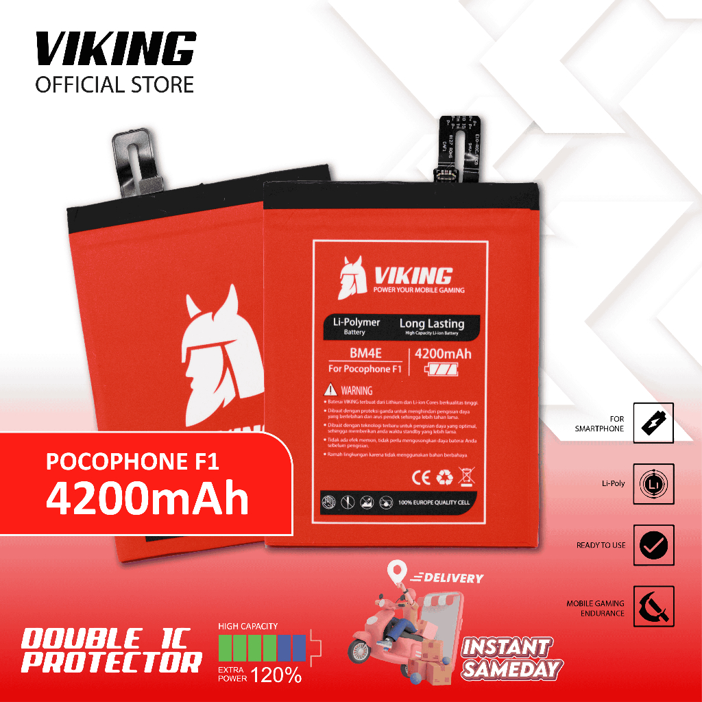 VIKING Baterai Poco F1 BM4E Double Power