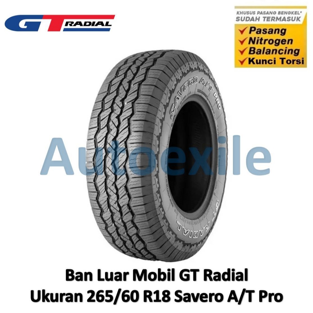 Ban Luar GT 265/60 R18 Savero A/T Pro Tubeless Radial Mobil All Terrain AT Driving 265/60R18 Ring 18