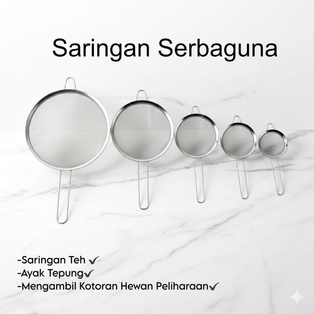 Saringan Teh / Saringan Tepung / Saringan Serbaguna Stainless kawat ayak jaring termurah