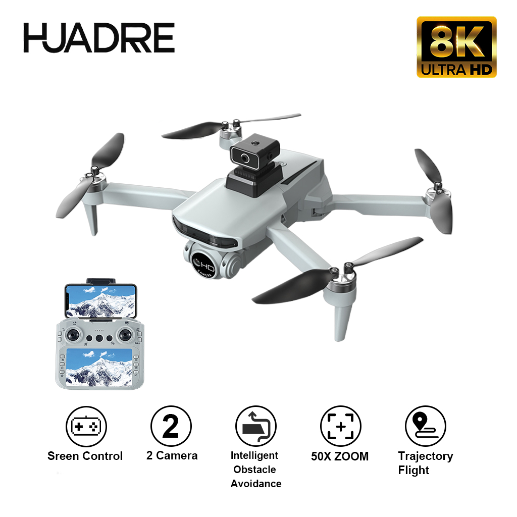 HUADRRE X33 Drone Foldable Dual Camera 8K Optical Flow Kamera Jarak Jauh 360° Optical Flow Brushless