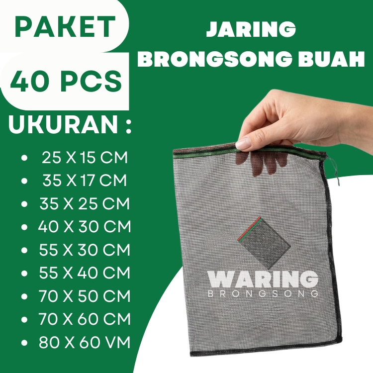 40 pcs jaring buah kelengkeng baru siap pakai untuk pelindung buah dari hama serangga