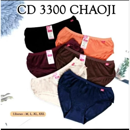 (6PCS) CD DEWASA CELANA DALAM WANITA CHAOJI 3300 WARNA TUA GELAP ORIGINAL