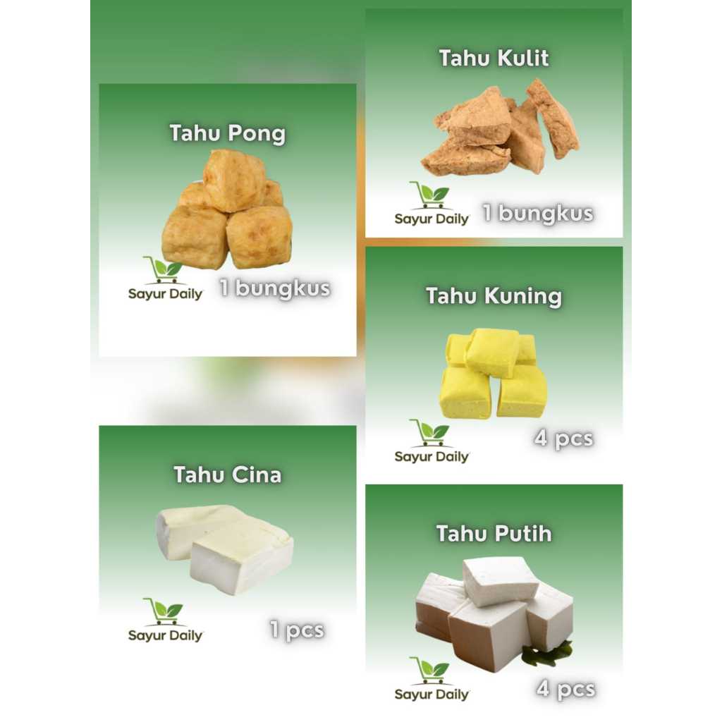 Tahu kuning / tahu putih / tahu cina / pong / kulit