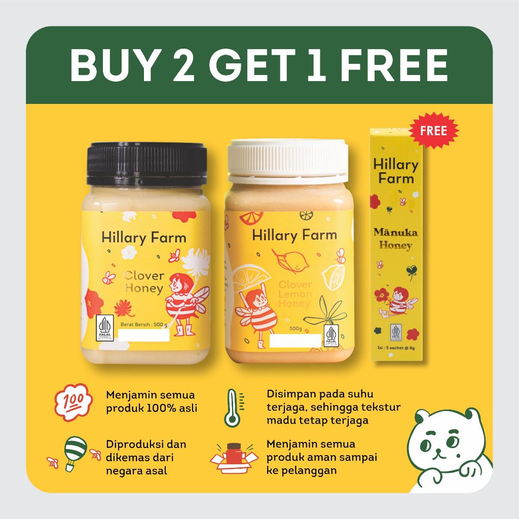 Clover Honey + Clover Lemon Honey Free Madu