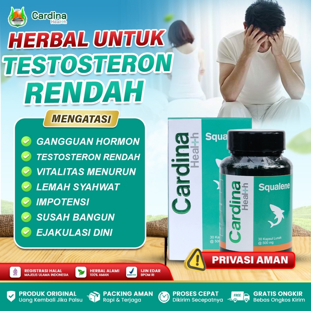 Obat Penambah Hormon Testosteron Pria Testosteron Booster, Lemah Syahwat, Ejakulasi Dini - Cardina