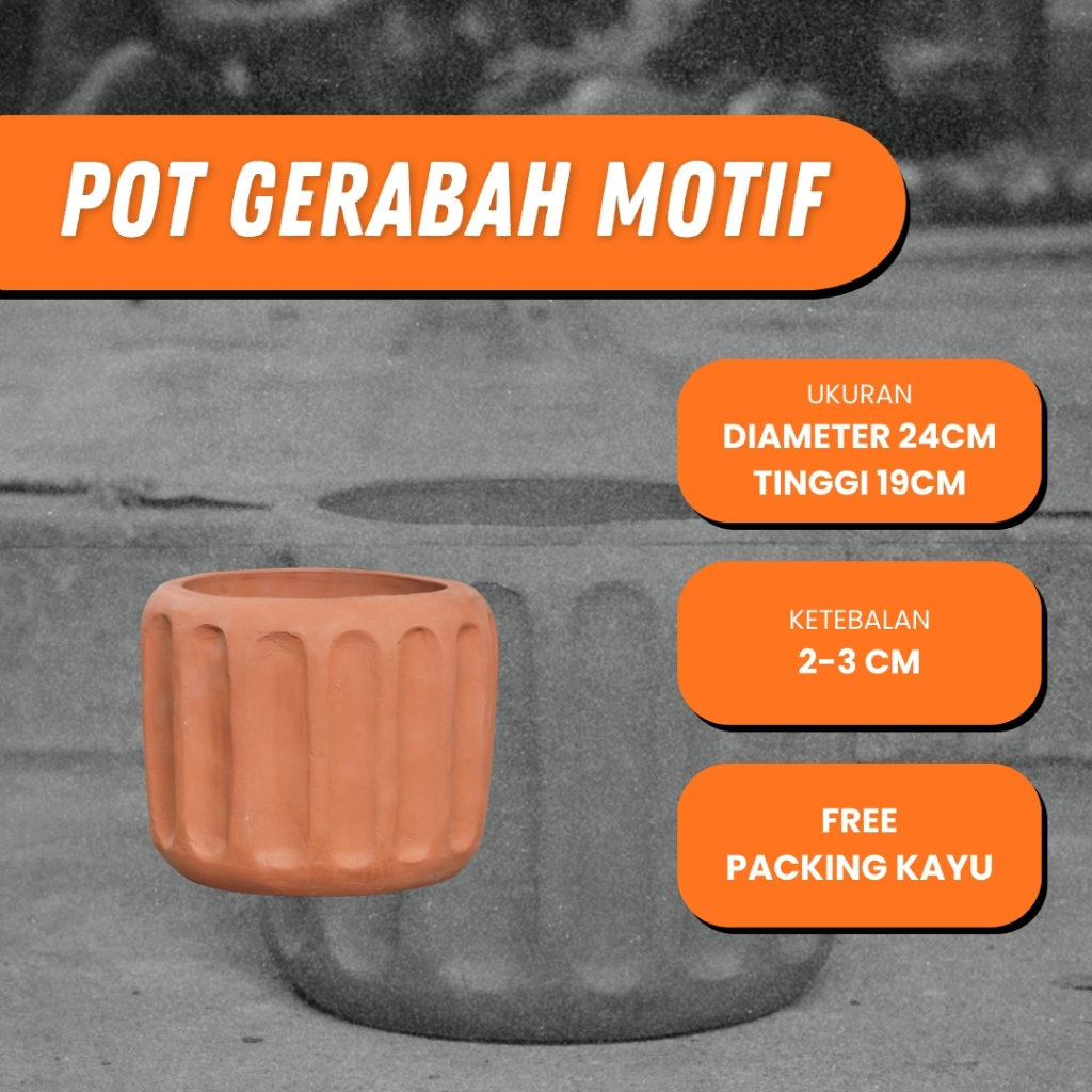POT GERABAH TANAH LIAT MOTIF UNIK