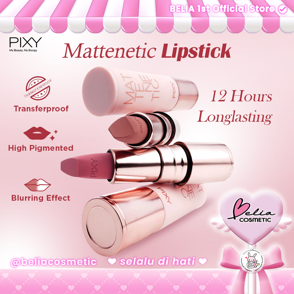 [ BELIA ] PIXY Mattenetic Transferproof Lipstick Lipstik Pixy Dengan Teknologi Transferproof Lipstik