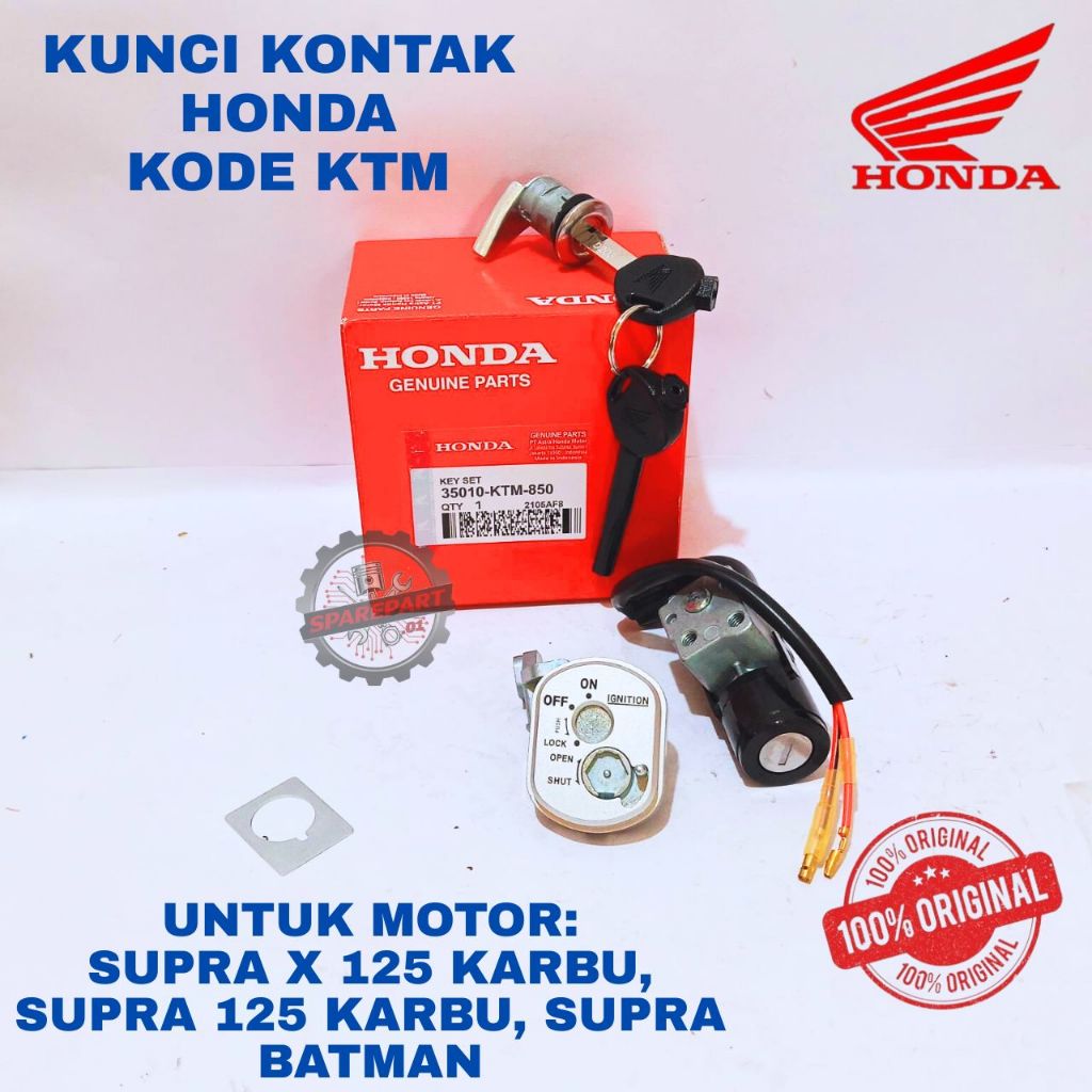 KUNCI KONTAK ORIGINAL HONDA KODE KTMSUPRA, KUNCI KONTAK SUPRA X 125 KARBU, SUPRA 125 KARBU