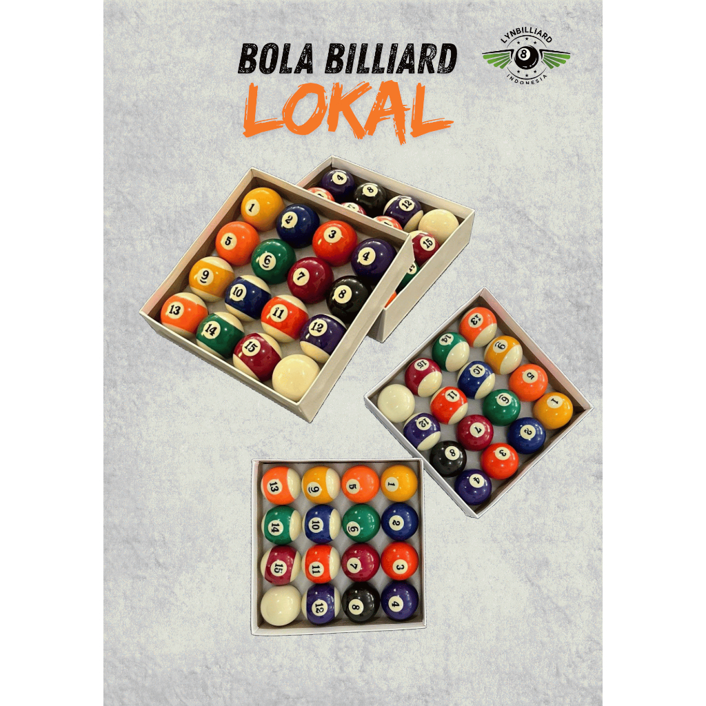 BOLA BILLIARD  2 1/4" COCOK UNTUK MEJA 9FT