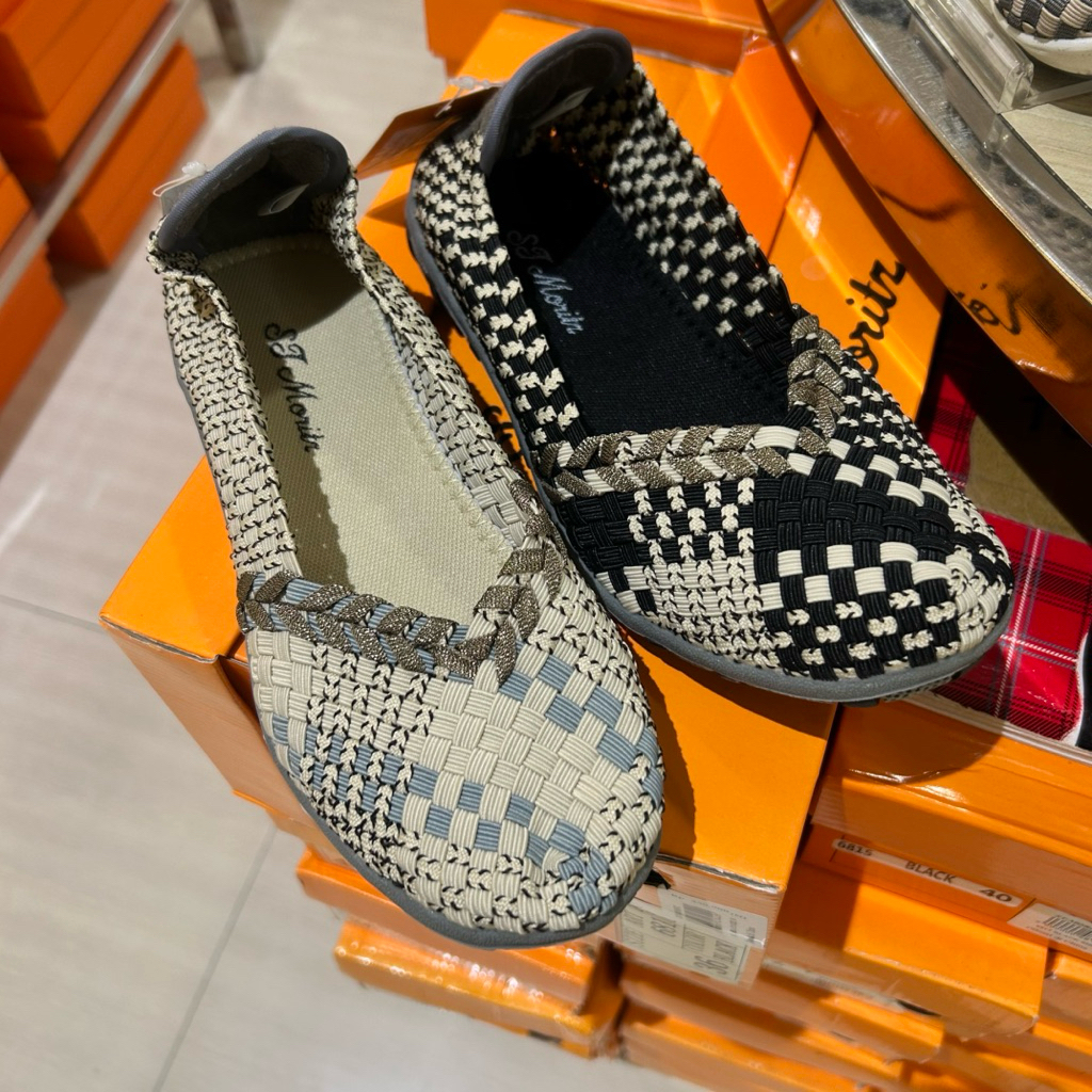 sepatu wanita flat rajut slip on ST.MORITZ original