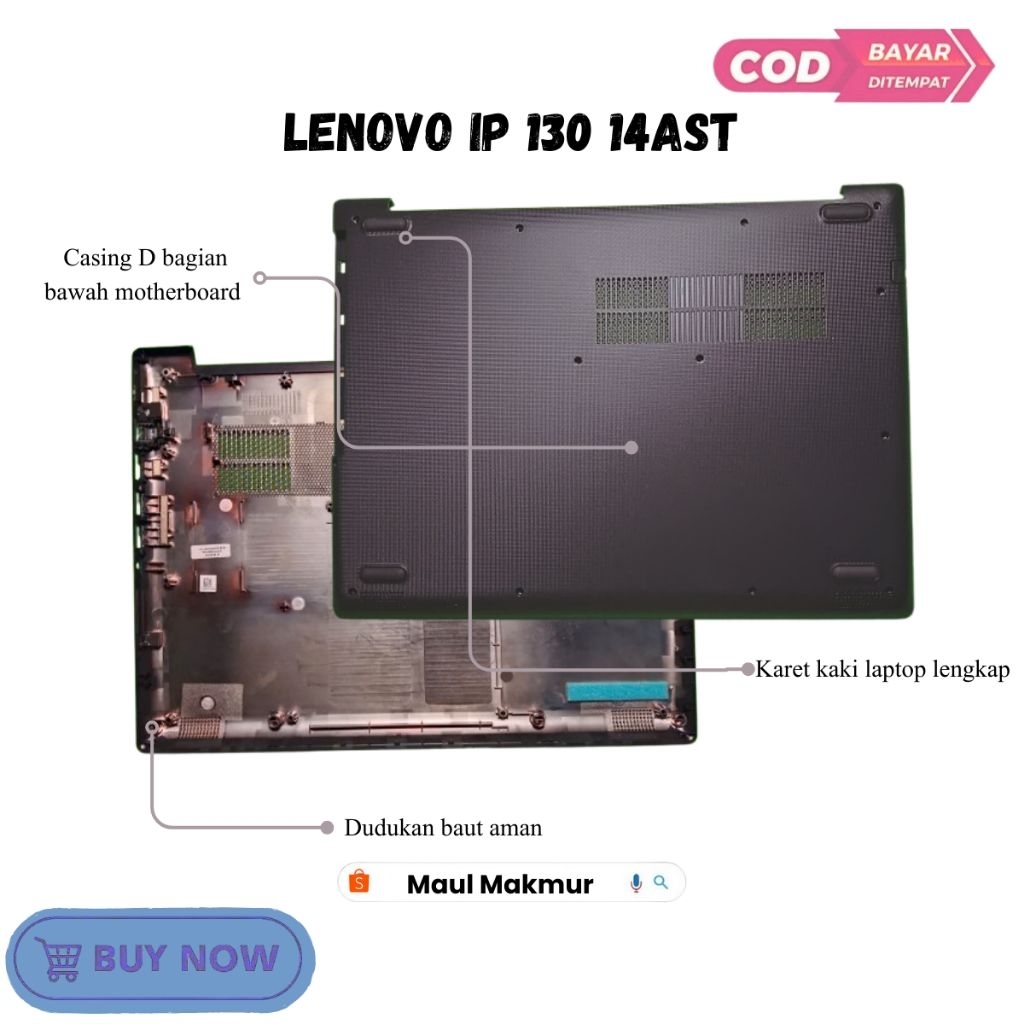 NEW Casing Bawah Laptop Lenovo Ideapad 130-14AST | Case D Bagian Bawah Motherboard Laptop