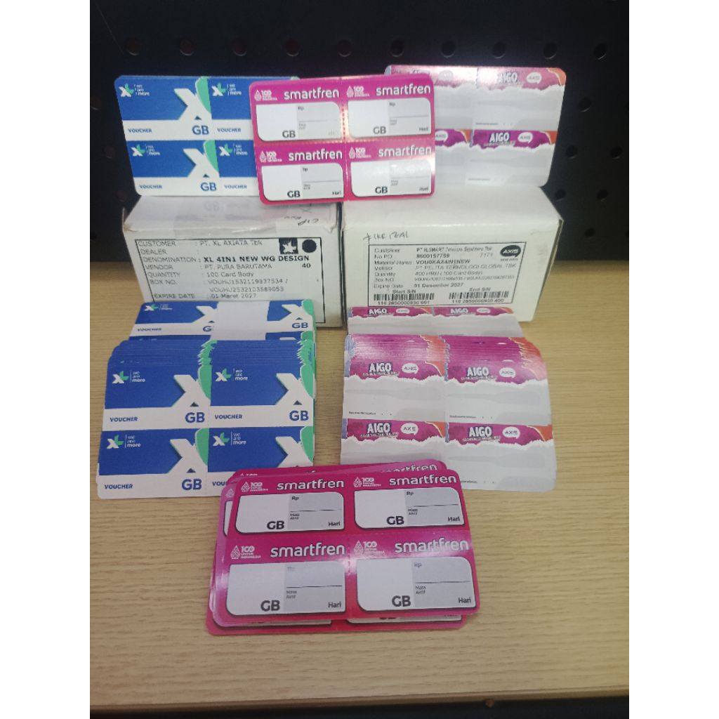Kartu Voucher Kosong XL, AXIS, Nasional