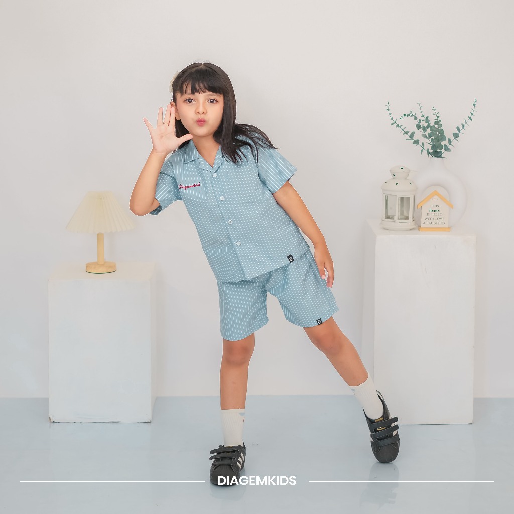 DIAGEMKIDS - Oneset Shirt Camicia Setelan Kemeja dan Celana anak Oneset Shirt Unisex Anak