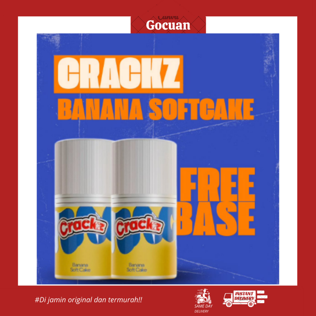 NEW CRACKZ BANANA SOFTCAKE FREEBASE 60ML BY TETRA INDONESIA 100% ORIGINAL