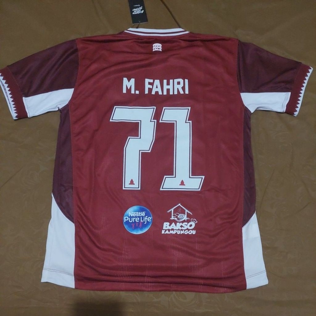 Jersey pss kiper merah plus nameset M.Fahri 72 tanpa sponsor baru