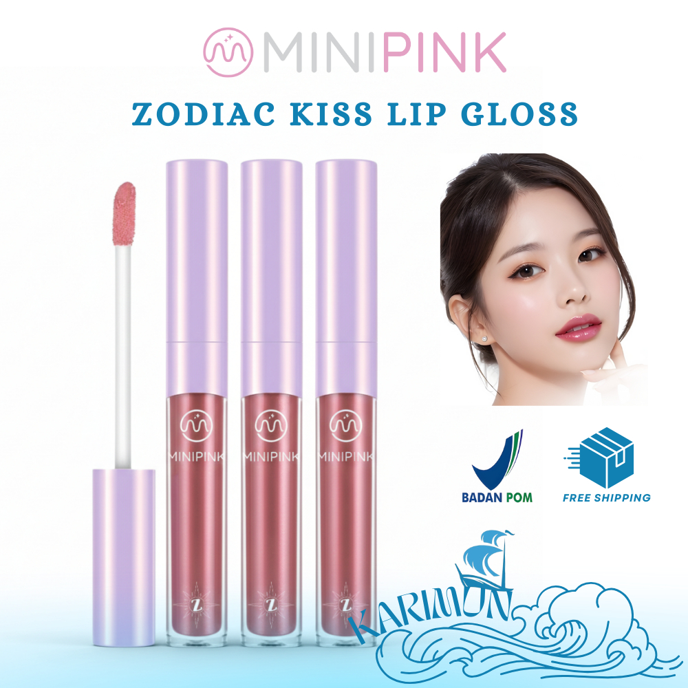[BPOM] MINIPINK Zodiac Kiss Lip Gloss - Lipgloss Bening & Glitter Pelembab Bibir Plumpy MP066