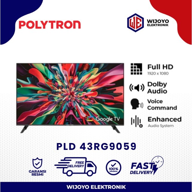 TV POLYTRON LED Smart 40 inch PLD 40RG9059 Cinemax Google TV Garansi Resmi