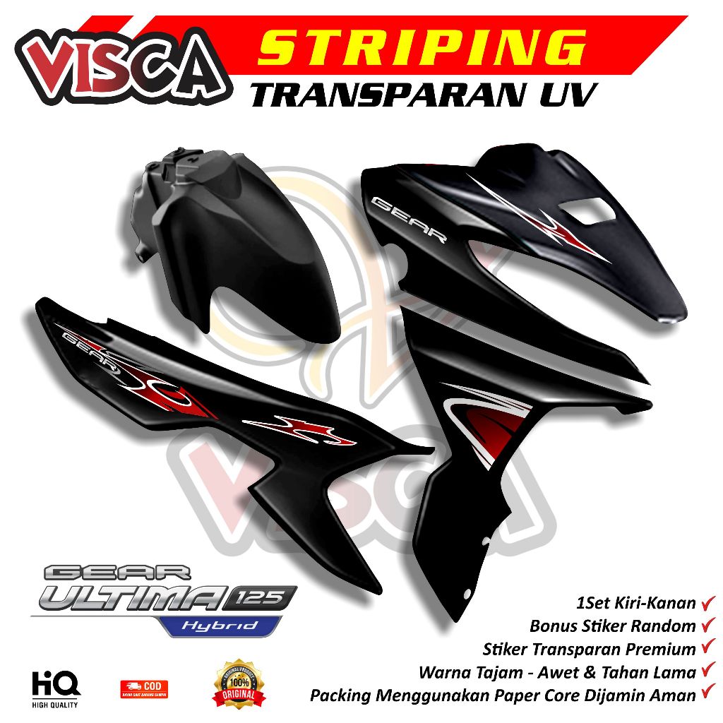 Striping Transparan Gear Ultima Hybrid Desain Simpel Variasi SEMI TRIBAL