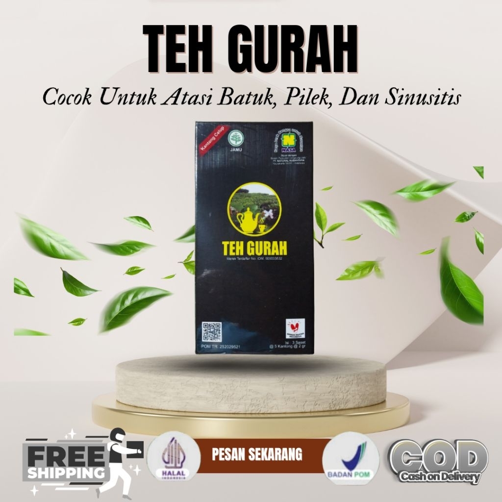 Teh Gurah Nasa original- Forlend Teh gurah Herbal untuk atasi Dahak, Batuk ,sinusitis,dan asma , 100