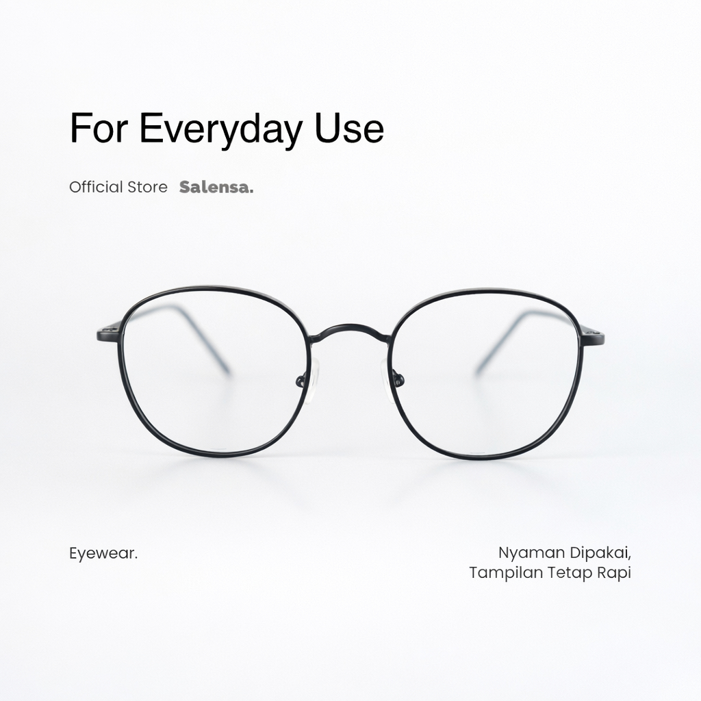 SaLensa RUMA – Frame Kacamata Bulat Unisex Ringan Titanium Kuat Nyaman Dipakai Harian | Eyewear SaLe