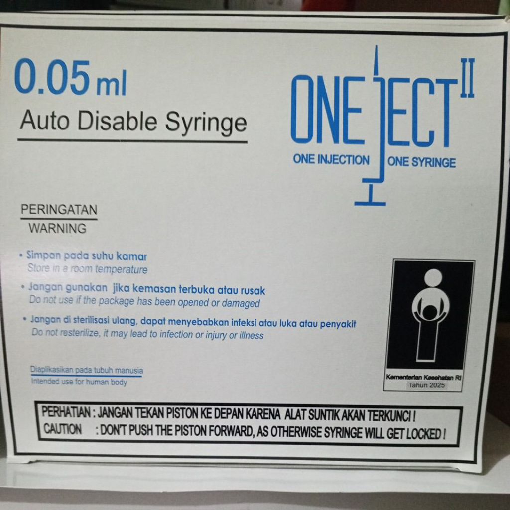 syringe oneject 0.5ml 24gx1 / jarum suntik oneject isi 100 exp11- 2026