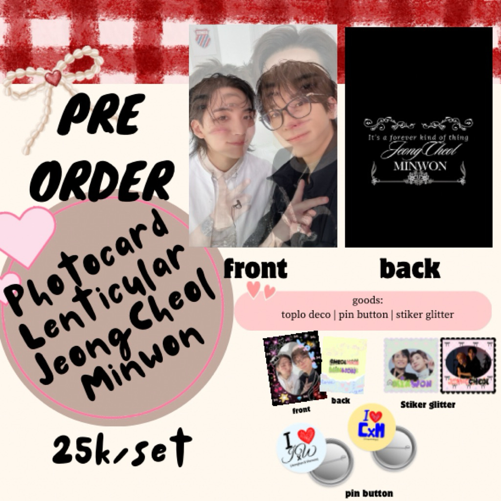 READY STOCK PHOTOCARD LENTICULAR JEONGCHEOL MINWON SET BY @dwankups