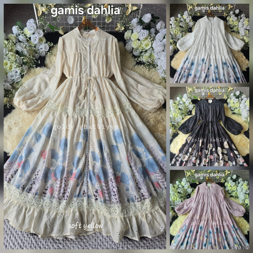 Gamis dahlia kancing 1000 by Goldy
