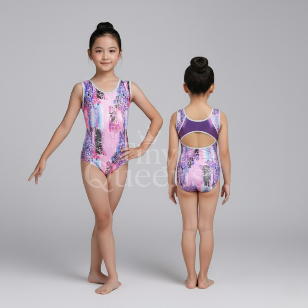 [READY STOCK] Tiny Queens SB-1 Gymnastic Leotard Anak Import/Baju Senam Gymnastic Anak Perempuan/Kid