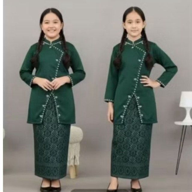 baju setelan Melayu anak perempuan terbaru/ baju setelan kebaya anak rok songket