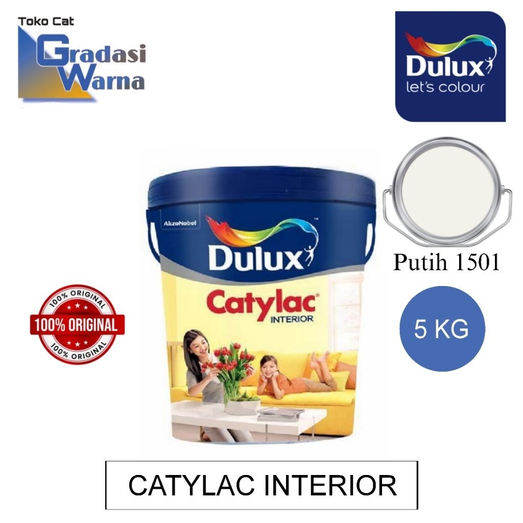 CAT TEMBOK DULUX CATYLAC INTERIOR PUTIH 5 KG / 5KG
