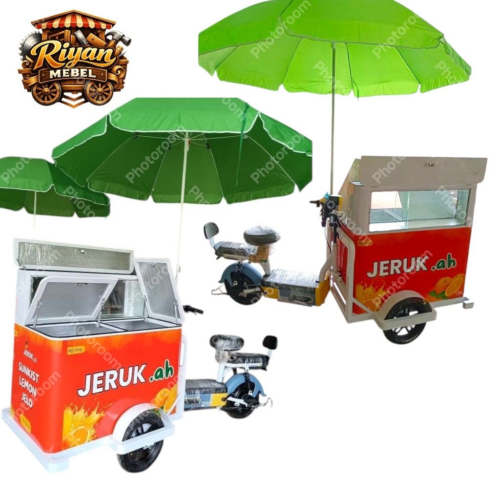 GEROBAK SEPEDA LISTRIK JERUK PERAS FREE ONGKIR