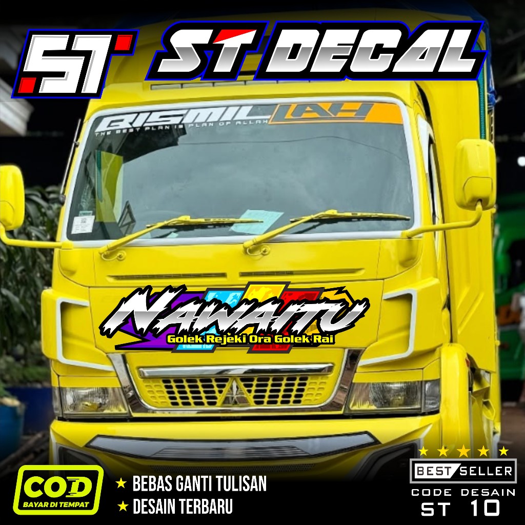 Stiker Depan Truk Sticker Kabin Truk Canter/Elf/Giga/Dutro/Dyna Sticker Variasi Mobil Truk Bisa Requ