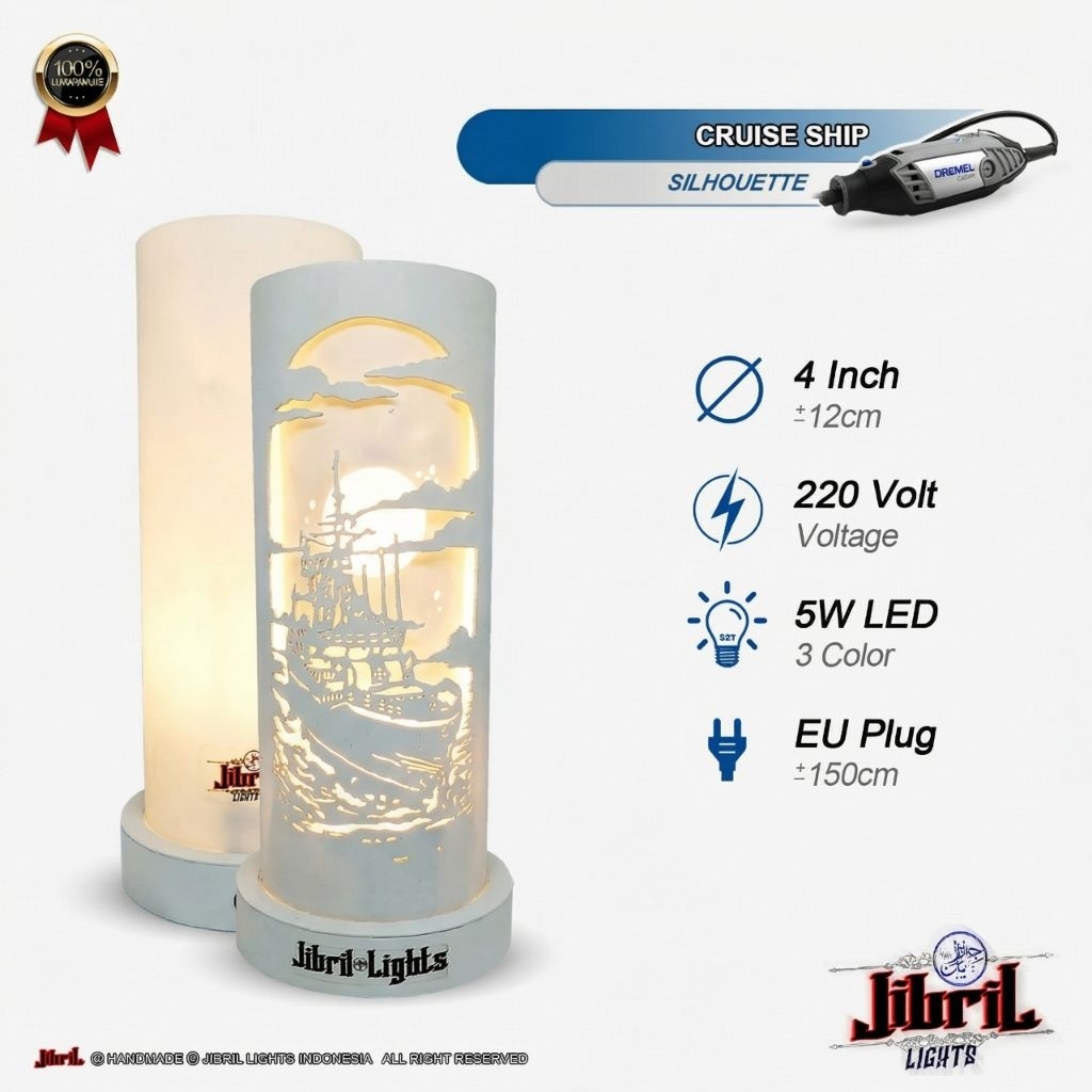 Jibril Lights Lampu Hias Meja Siluet Kapal Pesiar