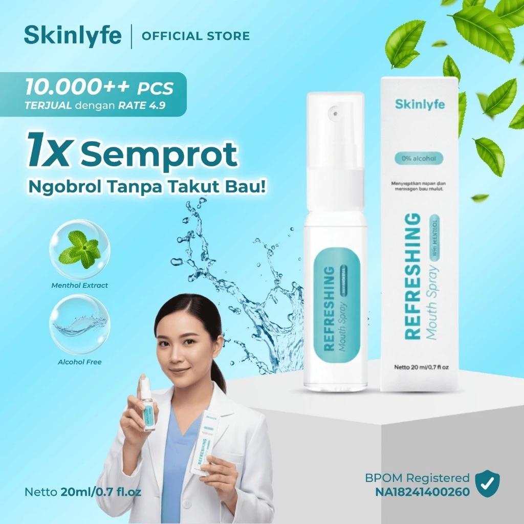 Skinlyfe - Penghilang Bau Mulut Pengharum Mulut Mouth Spray Penyegar Nafas Bau BPOM