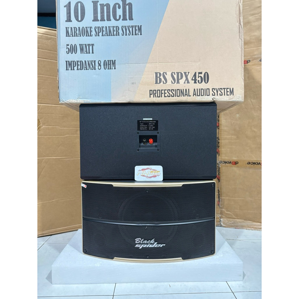 Speaker karaoke pasif 10inch Black Spider BS SPX 450 speaker dinding 500watt sepasang original Speak