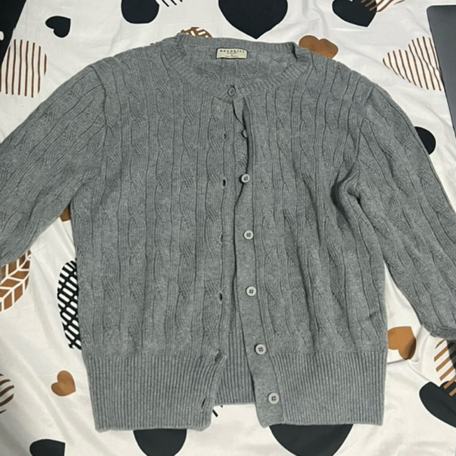 karakiri carol cable knit cardigan preloved grey abu
