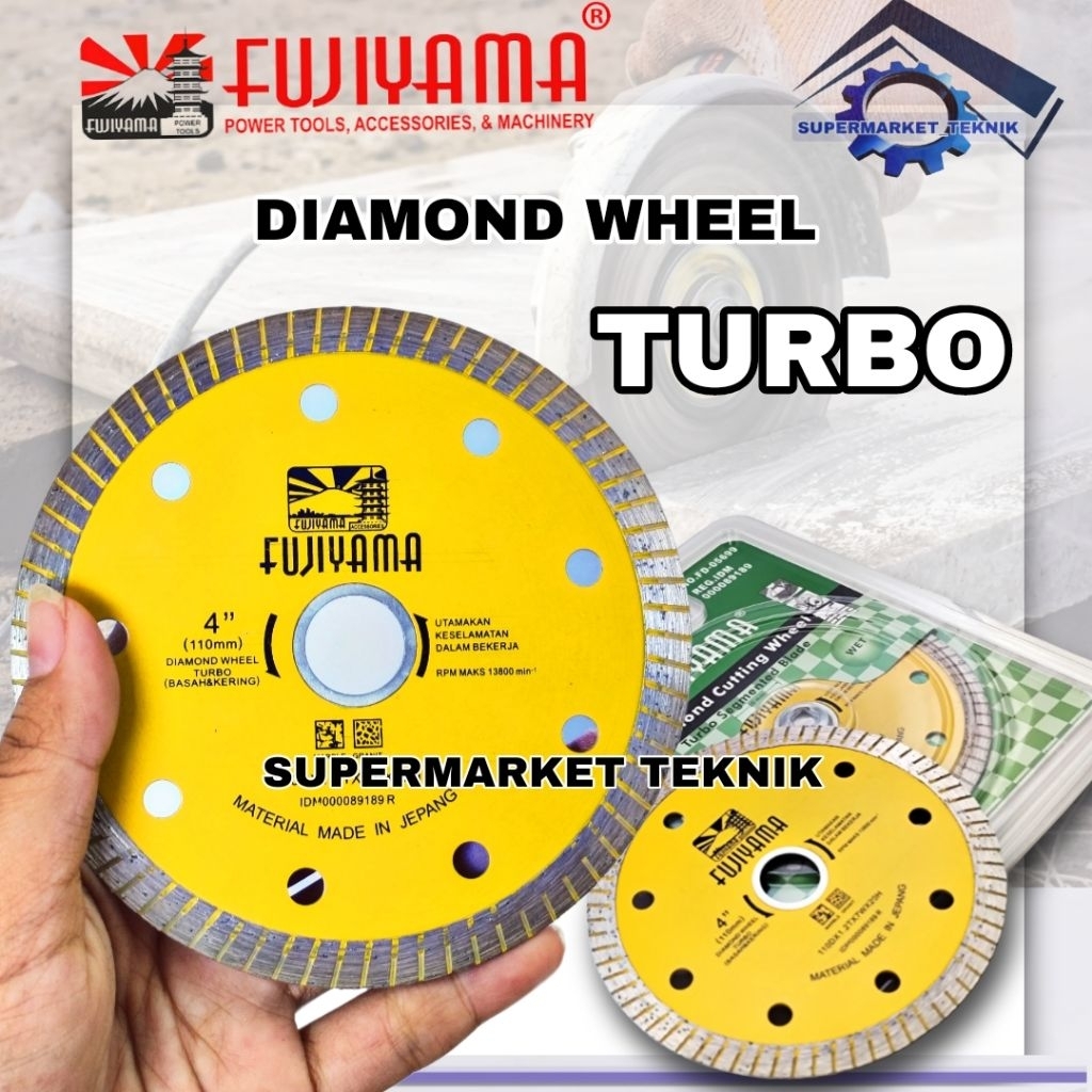Diamond Wheel Fujiyama TURBO 4" Inch / Mata Potong Granit FUJIYAMA ORIGINAL JAPAN