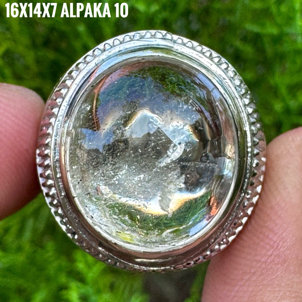 Cincin Batu Akik Natural Kecubung Air Luster (Asli Alam)