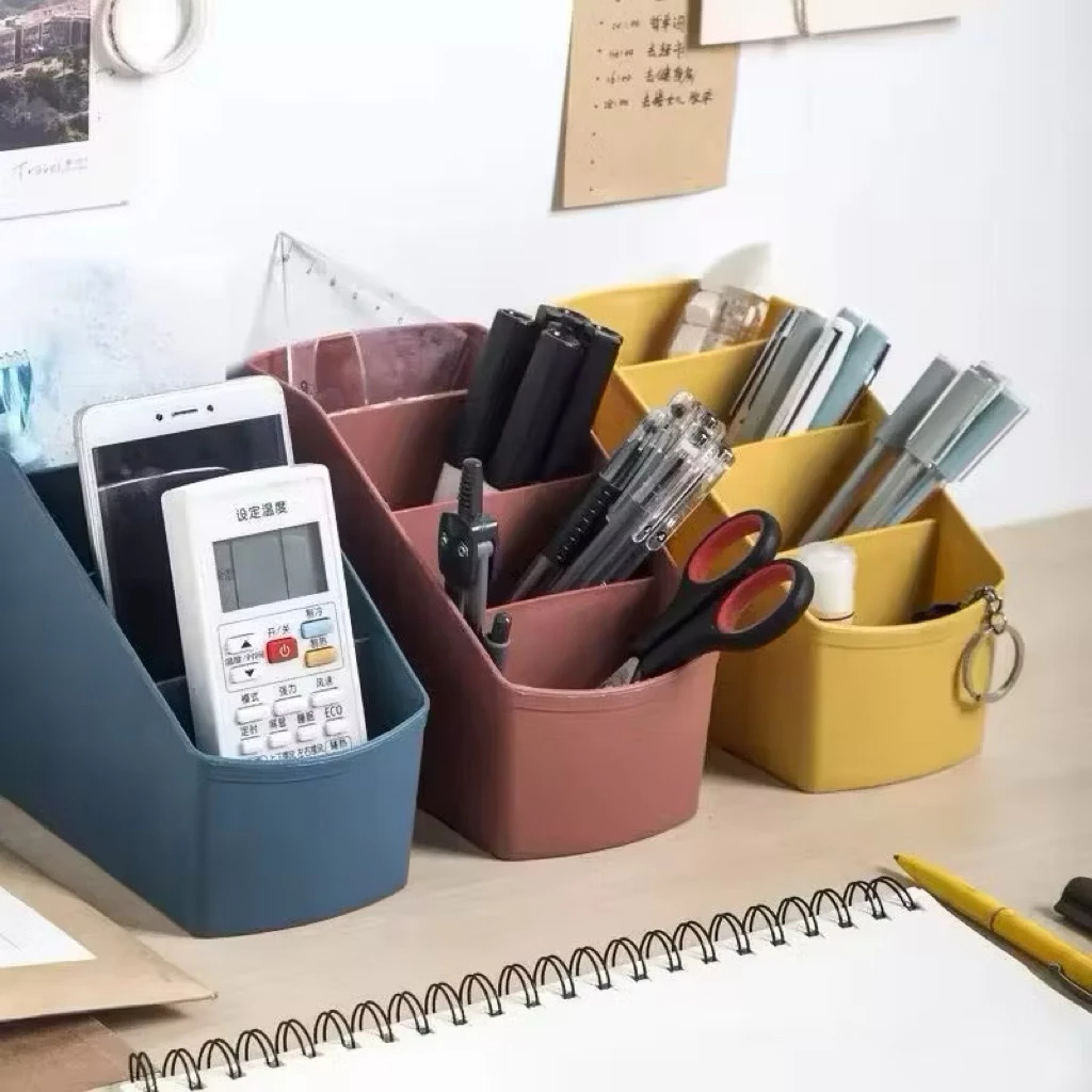 Rak Meja ATK 4 Sekat Organizer Serbaguna - Kotak Tempat Remote 4in1 Table Penyimpanan Make Up Kantor