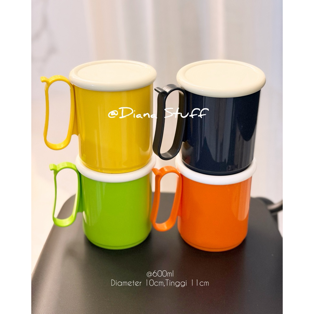 Jumbo mug tupperware new dengan tutup